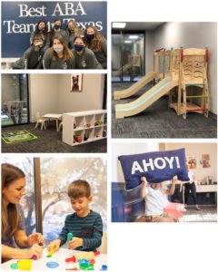 photos of staff and children playing in our clean, organized space